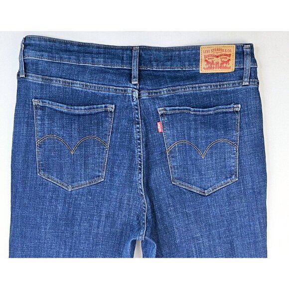 Levis Size 33X32 Womens 725 High Rise Bootcut Blue Denim 5 Pocket Logo Tag Jeans - Picture 10 of 14